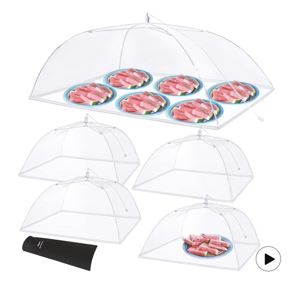 4 Pack Food Cover Tents, Food Covers for Outdoors, Mesh Reusable 40”x25” 19”x19”